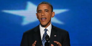 Former US President Barrack Obama speaking at a past conference.