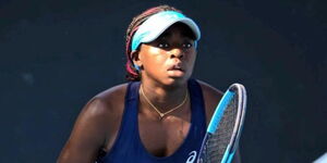 Kenyan Tennis Player Angela Okutoyi during a past tournament.