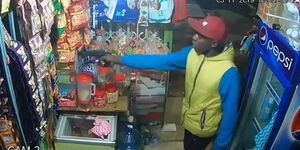 One of the gunmen captured on CCTV during the heist in Kasarani on November 5, 2019.
