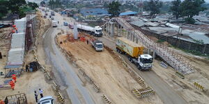 Ongoing construction along the Mombasa, Mariakani road.