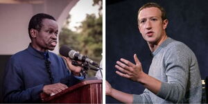 A Collage of Lawyer PLO Lumumba and Facebook CEO Mark Zuckerberg