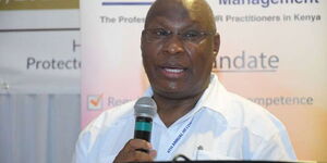 Public Service Commission chairman Stephen Kirogo at Pride Inn Paradise Resort in Shanzu, Mombasa County, on May 22, 2019.