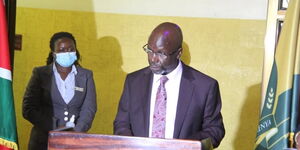 Amb. Antony Muchiri during his swearing in as chairperson of PSC