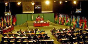 Inside the Midrand, South Africa-based Pan Africa Parliament