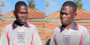 Jack Omondi Oluoch of the viral 'Paswaaad' moment speaking to the media on Tuesday, April 19, 2022.