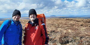 Photo of Bob Loade and Allan McCullough taken on June 4, 2020, at the Antrim Hills in Larne, Northern Ireland