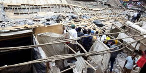 A building that collapsed in Pipeline Estate in Nairobi on January 3, 2018.