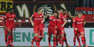 Players of Bayer Leverkusen during a past match