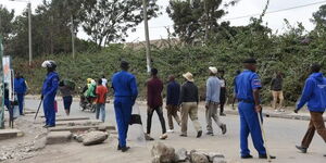 Police at Jacaranda Gardens on Sunday, June 19, 2022.