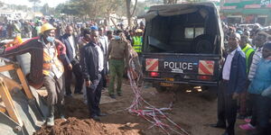 An image of rescue operations in Narok 