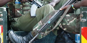 Police officers pictured in a vehicle in Nairobi in December 2019