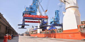 A ship unloading at the Port of Mombasa on November 21, 2022