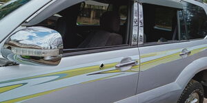 A car belonging to Embu businessman who was shot by unknown gunmen on Monday September 19, 2022.