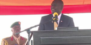 President William Ruto giving his speech  during the 60th Independence day in Uganda on Sunday, October 9, 2022