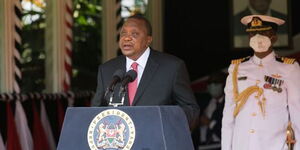 President Uhuru Kenyatta giving his Madaraka Day Address at State House on June 1, 2020.