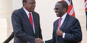President Uhuru Kenyatta (left) and former CJ Willy Mutunga.