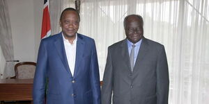 President Uhuru Kenyatta (left) and his predecessor Mwai Kibaki.