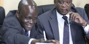 President Uhuru Kenyatta (right) and his lawyer Desterio Oyatsi