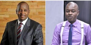 Citizen TV managers Linus Kaikai (left) and Joe Ageyo