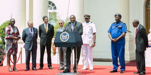 President Uhuru Kenyatta Speaking at State House Nairobi on March 9, 2020.