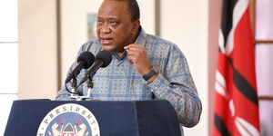 President Uhuru Kenyatta addressing the nation from State House Nairobi on April 25, 2020.