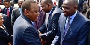 President Uhuru Kenyatta and Elgeyo Marakwet Senator Kipchumba Murkomen.
