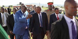 President Uhuru Kenyatta and entertainment guru Thomas Kwaka (Big Ted) during a past event.