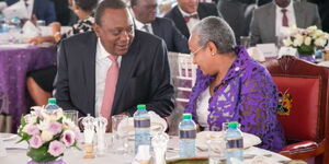 President Uhuru Kenyatta and first ladyMargaret Kenyatta at a previous function