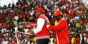 President Uhuru Kenyatta and his Deputy William Ruto at the merger to form Jubilee Party in September 2016.