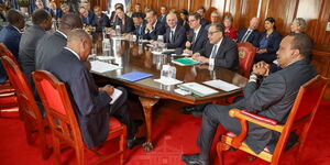 President Uhuru Kenyatta chairing the meeting with key sponsors at State House on March 3, 2020.