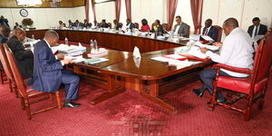 photo of President Uhuru Kenyatta chairing a Cabinet meeting at State House Nairobi on March 19, 2020.