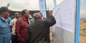 President Uhuru Kenyatta during the commissioned the Kshs 1 billion Naivasha Industrial Park Water Project in Suswa, Narok County on Tuesday, July 26, 2022.