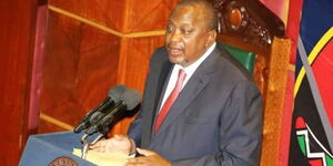 President Uhuru Kenyatta gives a State of the Nation address speech inside Parliament on Thursday, November 30, 2021.