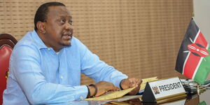 President Uhuru Kenyatta pictured during the 5th Extra-Ordinary summit on July 27, 2020.