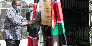 President Uhuru Kenyatta presides over the groundbreaking ceremony for the G47 Ugatuzi Tower in Hurlingham, Nairobi County on December 4, 2020