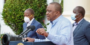 President Uhuru Kenyatta speaking at State House on May 23, 2020
