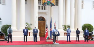 President Uhuru Kenyatta speaking at State House on May 23, 2020