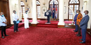 President Uhuru Kenyatta speaking from State House Mombasa.