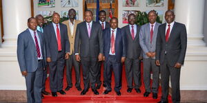 President Uhuru Kenyatta when he met Rift Valley governors at State House Kenya 