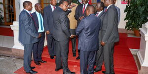 President Uhuru Kenyatta when he met Rift Valley governors at State House Kenya 