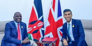 President William Ruto (left) meets UK Prime Minister Rishi Sunak during COP27 Conference on Monday, November 7, 2022.