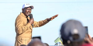 President William Ruto addressing a crowd in Mombasa on November  1, 2023