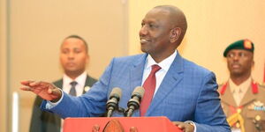 President William Ruto addressing the media during a joint presser with President Samia Suluhu at State House Tanzania on Monday, October 10, 2022.