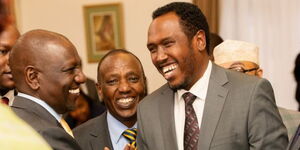 President William Ruto and Fafi MP Salah Yakub during the Kenya Kwanza parliamentary group on Wednesday, November 16, 2022