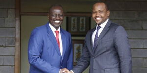 President William Ruto and Lands PS Nixon Korir at the Deputy President's residence in Karen, Nairobi on Thursday, November 3, 2022.