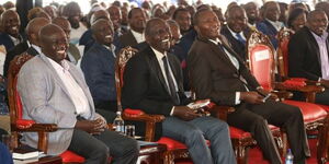 President William Ruto, DP Rigathi Gachagua and Governor Moses Badilisha join faithfuls for a thanksgiving church service on Sunday, December 11, 2022.