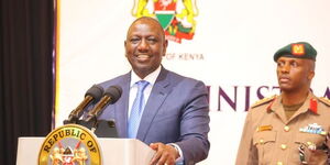 President William Rutomaking his remarks during the launch of the Administration of Justice in Kenya Annual Report.on Monday, December 5, 2022.