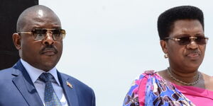 Burundi President Pierre Nkurunzinza with wife Denise Bucumi Nkurunziza at a past event in Burundi in 2019