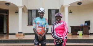 President-elect, William Ruto's wife, Rachael Ruto and her cycling partner, Sule Kangangi.