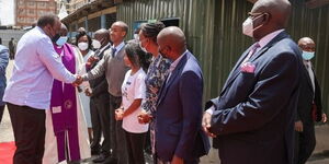 PresidentUhuru Kenyatta arrives at the AIC Church in Piprline, Nairobi, on Sunday, April 3, 2022..jpg